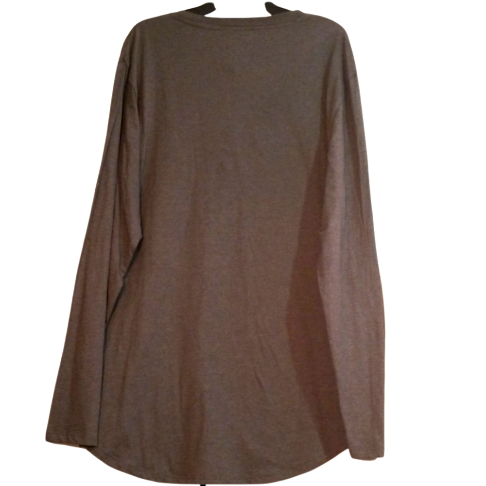 Carbon Mens Green Long Sleeve Long Length Henley Shirt XXL NWT NEW - Picture 2 of 3
